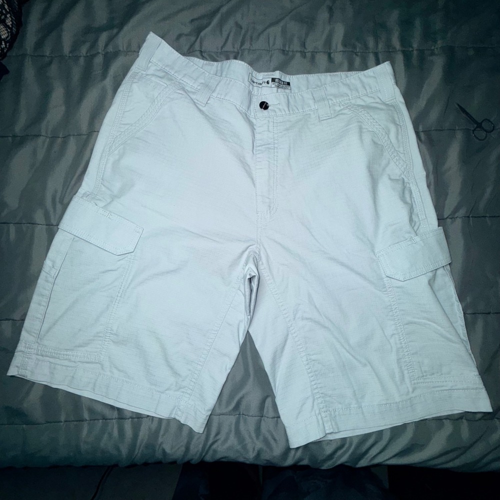 Carhartt Cargo Shorts Mens 36 Glacier Excellent Force Relaxed Fit Ripstop 103543